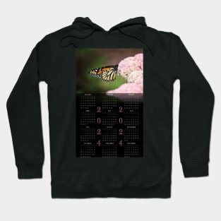 Monarch on Sedum • 2024 Year-at-a-glance Calendar Hoodie